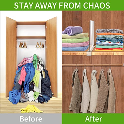 Acrylic Shelf Dividers, 12 Pack Clear Organizers for Closet Organization | Clear Shelf Separators for Clothes and Purses, Wood Shelves Organizer in Bedroom, Kitchen, Office, Cabinets, Bathroom Storage