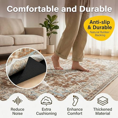 Non-Slip Rug Pads, Waterproof Extra Large Area Rugs Pad 8'x10' Non Skid Felt Pads, Rugs for Living Room, 1/4 inch Thick Carpet Padding Protector Mat Floor Mat