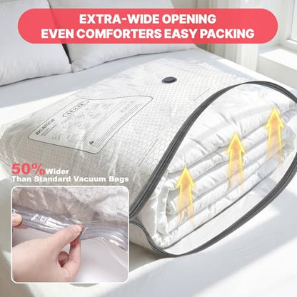 12Pack Vacuum Storage Bags with Electric Pump, Jumbo Vacuum Seal Bags for Clothing, Bedding & Blankets, Heavy Duty Compression Space Saver Bags with Airtight Seal, Seasonal Storage-4M+4L+4XL