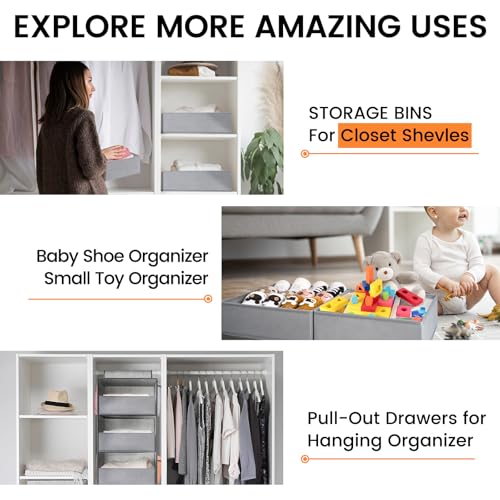 【FAMILY PACK】Drawer Organizer Clothes, 20 Pack Dresser Organizer Bins for Baby Clothes - Underwear Bra Sock Organizer - Fabric Closet Organization and Storage Dividers for Nursery Bedroom Dorm