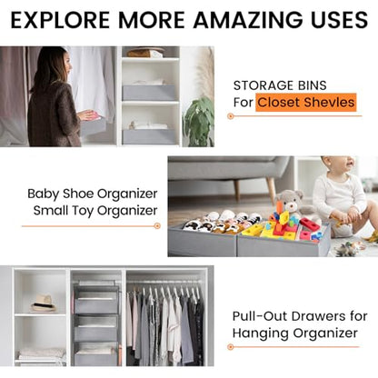 【FAMILY PACK】Drawer Organizer Clothes, 20 Pack Dresser Organizer Bins for Baby Clothes - Underwear Bra Sock Organizer - Fabric Closet Organization and Storage Dividers for Nursery Bedroom Dorm