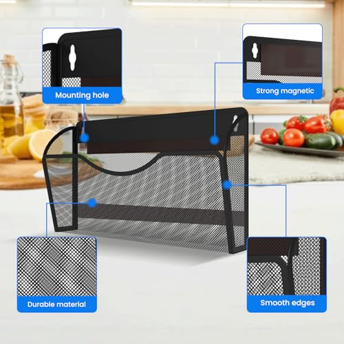 Magnetic File Holder, Magnetic File Folder Holder, No Drilling Installation, Magnetic Mail Holder File Organizer for Whiteboard,Office,Refrigerator,File Cabinets,Classroom