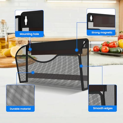 Magnetic File Holder, Magnetic File Folder Holder, No Drilling Installation, Magnetic Mail Holder File Organizer for Whiteboard,Office,Refrigerator,File Cabinets,Classroom