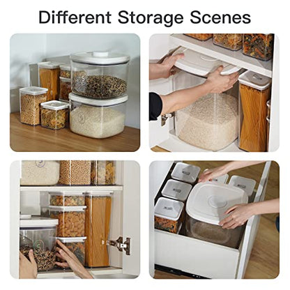20-25 lbs Rice Dispenser,10.5 Qt/10 L/22-25 lbs Rice Container Storage with Measuring Cup & Brush Food Cereal Container Bins Household for Kitchen Pantry Organization (AY-10KG-WHITE)