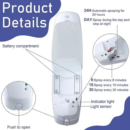 Uiifan 8 Pcs Automatic Air Freshener Spray Dispenser 8.27 x 3.15 x 3.15 Inch Wall Mounted Automatic Air Freshener Dispenser Mist Adjustable Fragrance Aerosol Spray Sprayer for Room