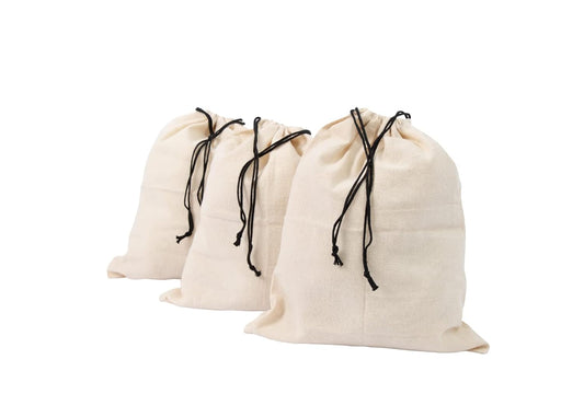 Organic Cotton Dust Proof Storage Bags for Handbags - Large Purse Storage Bags - Dust Bag Cover for Expensive Purses & Handbags - Extra-Large Cotton Drawstring Storage Bags (3 Bags - 26"x20")