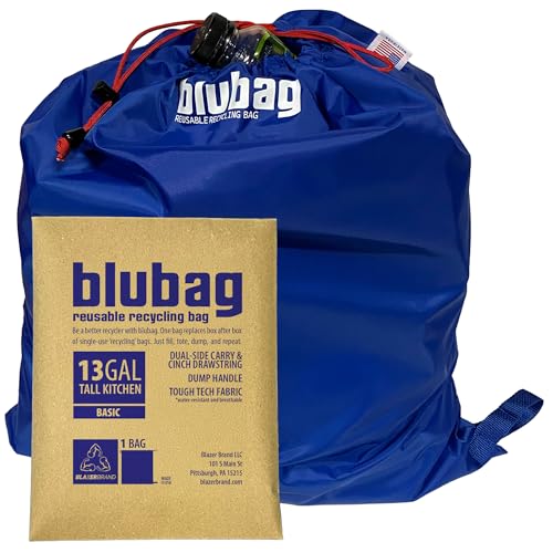blubag Reusable Recycling Bag, 13-Gal Tall Kitchen... (Blue)