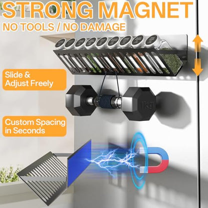 4 Pack Magnetic Extra Long Shelves for Washing Machine,15-16.5in Magnetic Hanging Closet Organizer Laundry Shelf for Metal Surface,No Drill, Strong Magnet, Space Saving