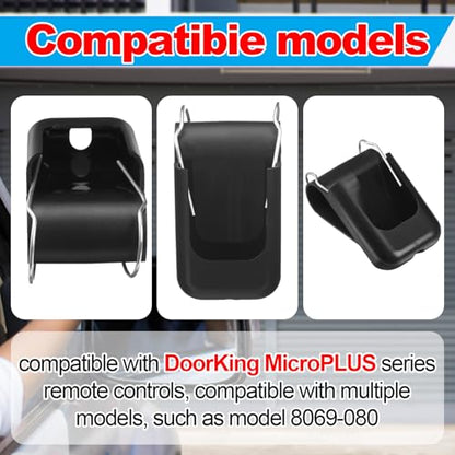 Kingdder 2 Pcs Transmitter Clip Compatible with MicroPLUS Door King Gate Visor Garage Door Opener Remote Clip for Viser Clicker Holder Holster