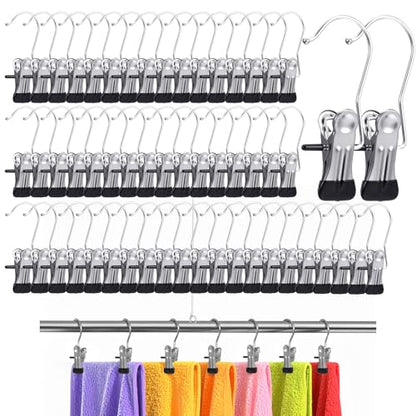 50 Pack Boot Hangers Clips for Closet, Heavy Duty Legging Organizer for Closet Hanging Pants Hangers with Clips Clothes Pins Hanger Clips Laundry Hooks Towel Socks Hats Tall Boots Home Travel
