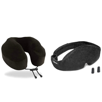 Cabeau Midnight Magic Sleep Mask & Cabeau Evolution Classic Travel Pillow - Midnight