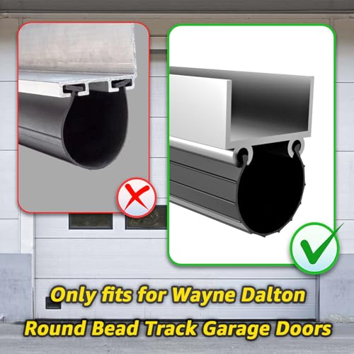 for Wayne Dalton Garage Door Bottom Weather Seal 154448 Fit 18 FT Wide Door | Round Bead Garage Doors Bottom's Weather Stripping Replacement Part (18 Feet)