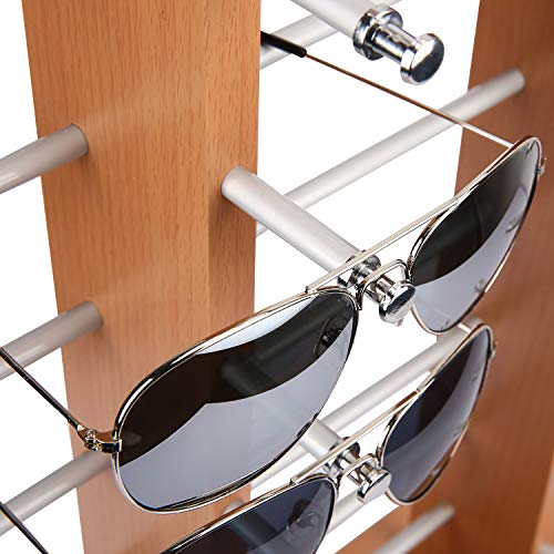 Polmart Sunglass / Eyewears Display Stand,Maple (Triple-Tower, 24-Pair Capacity)