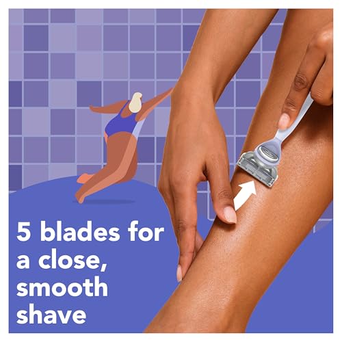 joy lavender razor for women, shave kit with 1 handle + 3 razor blade refills, includes shower holder