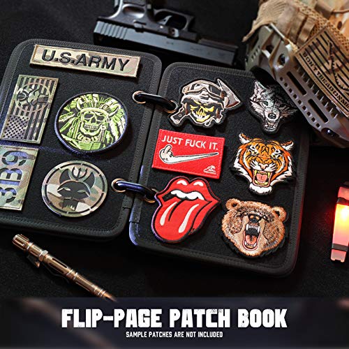 LIVANS Patch Booklet Organizer, Flip-Page Patch Book | Mini Display Patches Panel Board with Removable Ring Binders, for Morale Patches, Badges, and Collections