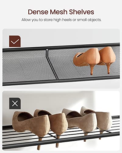 VASAGLE Shoe Rack for Entryway, Freestanding, Adjustable, Industrial | 5-Tier Shoe Rack Organizer with Storage Shelves and Spacious Top, Rustic Brown and Ink Black ULBS038B01