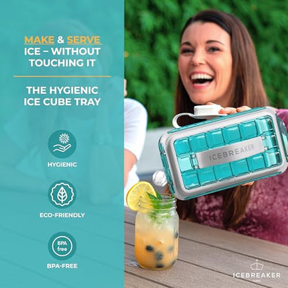 ICEBREAKER POP 2.0 2026: Make And Serve Ice Without Ever Touching The Ice | The Sanitary Silicone Ice Cube Tray for Freezer | Patented Ice Trays for Freezer | This Ice Cube Maker Makes 18 Cubes
