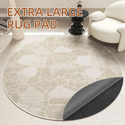 Waterproof Non-Slip Rug Pad, Round 7 Ft Carpet Pads for Large Area Rugs 1/8" Thick Felt Floor Protection Pad for All Floors and Finishes, Keep Rugs in Place and Provide Cushioning (7FT)