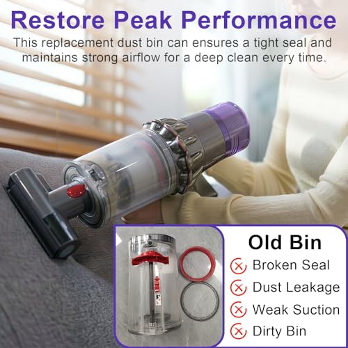 Upgrade V11 V15 Vacuum Dust Bin Canister Replacement Parts for Dyson | Fits V15 V11 SV14 SV15 SV22 Cordless Vacuum Cleaner, For Dyson Vacuum Attachments & Accessories No. 970050-01 & 965443-01