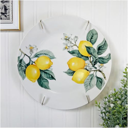 Plymor Gold Tray & Platter Hanger for 10-16 inch Platters | Spring-steel, wall-mountable; edge hooks grip the rim of platters & serving trays; 8.25 x 4.75 x 0.875 inches (H x W x D)