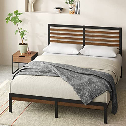 Zinus Kai Bamboo and Metal Platform Bed Frame with Headboard, Brown, Queen | No Box Spring Needed, Durable Construction, Minimalist Modern Design, Easy Assembly
