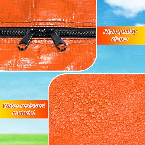 2 Pcs 66 Gallon Extra Large Moving Bags Storage Bags with Zipper and Handles Heavy Duty Duffle Bag Foldable Tote Bag for College Dorm Travel Clothes Blankets Bedding Moving(Orange)