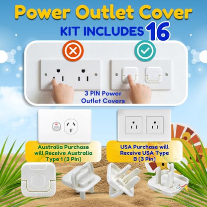 Baby Proofing Kit, All in One, Child Safety Kit, 67 Piece Pack | Magnetic Cabinet Locks, Power Point Outlet Covers, Corner Bumpers Protectors, Strap Locks, Finger Pinch Guards, Bath Toys