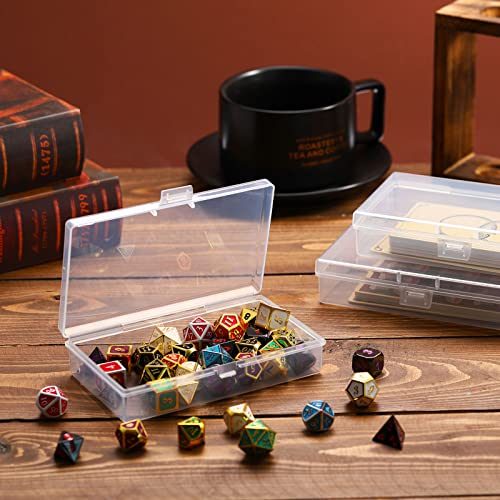 12 Pack Clear Plastic Beads Storage Containers Box with Hinged Lid for Beads and More (5.2 x 3.03 x 1.18 Inch)