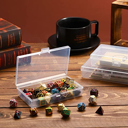 12 Pack Clear Plastic Beads Storage Containers Box with Hinged Lid for Beads and More (5.2 x 3.03 x 1.18 Inch)