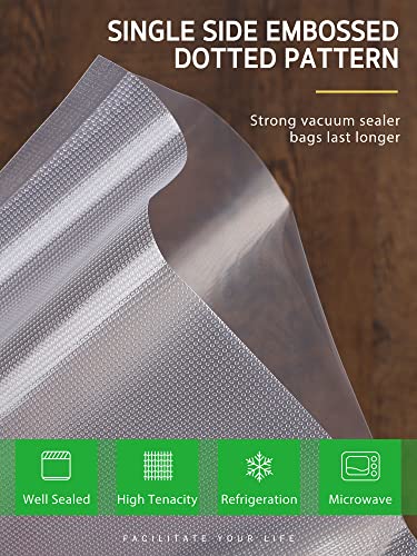 Syntus Vacuum Sealer Bags for Food, 3 Rolls 11" x 20' and 3 Rolls 8" x 20' | 6 Pack, BPA Free, Custom Size, Heave-duty, Durable, Sous Vide Cooking Freezer Microwave Safe, Works with All Vacuum Sealers