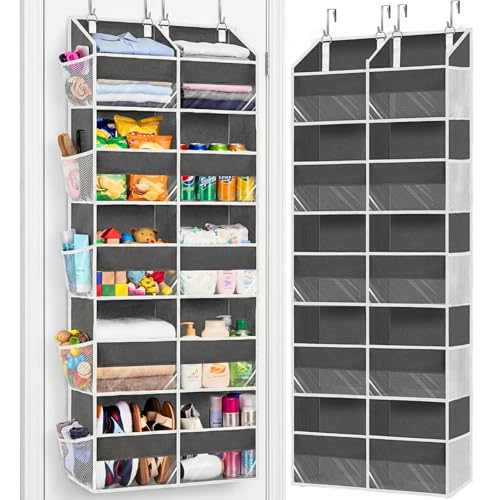 5-Tier Over Door Organizer, 10-Compartment Wide Storage Rack | 20" wide, 80 lbs for heavy family use, 10 side pockets, fits doors for closet, nursery, entryway, dorm, RV, laundry room