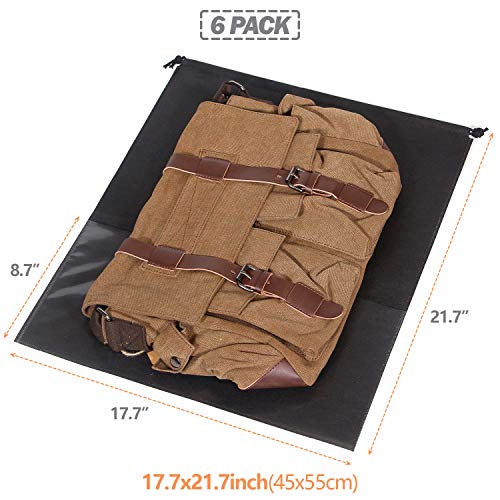 DIOMMELL Set of 6 Dustproof Drawstring Bags Dust Covers Large Non-Woven Fabric Cloth Storage Pouch String Bag for Handbags Purses