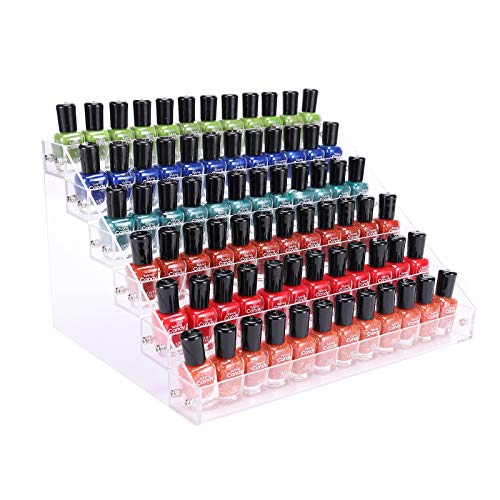 Clear Nail Polish Paint Organizer Holder Rack Shel... (Clear | Acrylic)