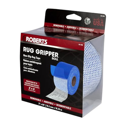 Roberts 50-588 Rug Gripper Indoor 3 Inch by 60 Foot Mat and Rug Carpet Tape for Removable Installations