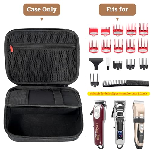 ProCase Hard Travel Case for Hair Clippers -Black | Barber Supplies Holder, Trimmer Organizer Storage Bag, Fits Hatteker/Oneisal/Wahl/Andis, for Men Razor Guard Grooming Kits