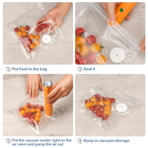 40PCS Vacuum Sealer Bags for Food with Air Valve, Reusable Sous Vide Bags (20 large+20 small)