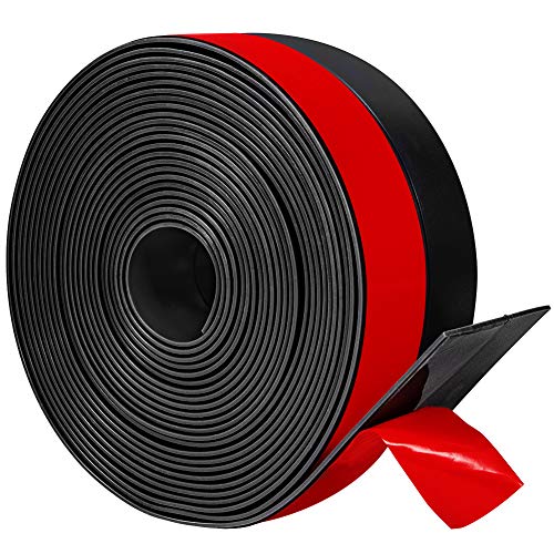 Wide Silicone Weather Stripping 3 inch Width 20 Fe... (20 Count | Black | Silicone)