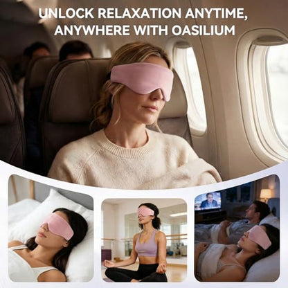 Lyocell Weighted Sleep Eye Mask for Women Men, 5.3oz & 7oz, Removable Washable Weighted Bag, Light Blocking Eye Cover, Soft Eye Shade for Travel Essentials, Office Naps, Gift,Pink
