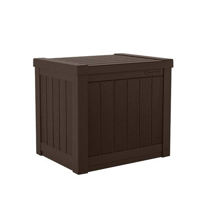 Suncast 22 Gal, Small Outdoor Storage Deck Box, Resin, Flat Lid, Java