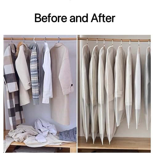 20 Pack Combo Size Clear Garment Bags for Hanging Clothes with Full Zipper for Closet Storage, Clothes Cover For Hanging, Wardrobe Bags for Hanging Clothes.(120 x 60CM x 10P, 100 x 60CM x 10P)