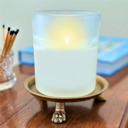 100% Solid Brass Clawfoot Candle Dish - Pedestal Dish - Candle Holder - Jewelry Holder - Perfect for Wax Candles, Rings, and Trinkets