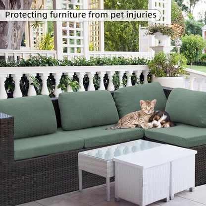 8PCS Patio Cushion Covers.Patio Furniture Couch SeatSlipcovers | Washable Fumiture Protector, Replacement for Sofa SectionalChair Elastic-Bottomed Sofa Chair Cover