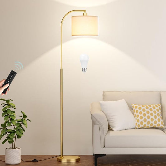 Arc Floor Lamp with Remote and Stepless Dimmable B... (Metal)