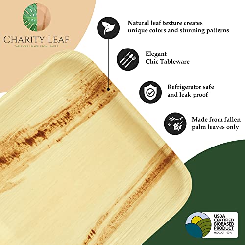 Disposable 7" Square Plates (50 pieces) Bamboo Like Serving Platters, Disposable Boards, Eco-Friendly Dinnerware For Weddings, Catering, Events