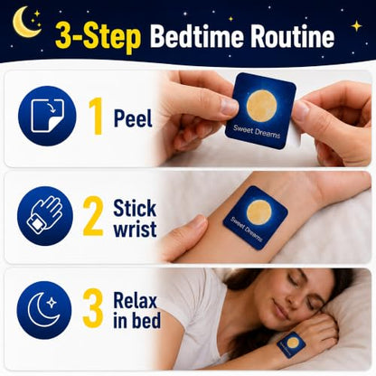 Sleep Patches for Adults, Nighttime Wellness Patches, Easy-to-Use Bedtime Routine Patch for Women & Men, Relaxation Support Patches for Travel, Work & Daily Night Use, 30 Patches