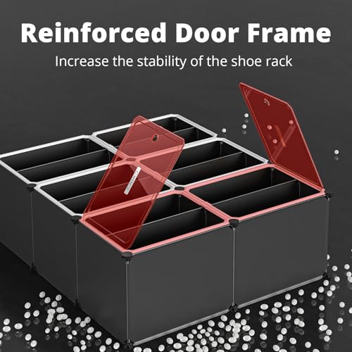Shoe Rack,Expandable Shoe Cabinet Easy to Assemble. Shoe Storage with Door,Entryway, Closets, Hallway, and Bedroom.Accommodates Up to 40 Pairs of Shoes.