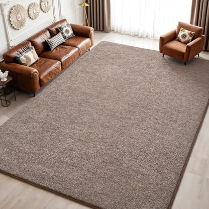Keeko 4x6 Area Rugs for Living Room,Soft Washable Memory Foam Bedroom Rug | Indoor Throw Rug Low Pile Minimalist Non Slip Carpet for Kids Nursery Classroom Dorm Room Home Decor Brown and White