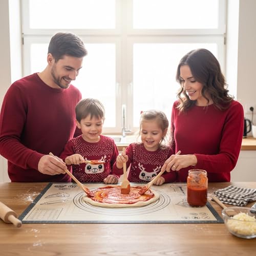 Silicone Baking Pastry Dough Mat - 26x16Inch Extra Large Cookie Bread Rolling Mats Sheet, Nonstick Kitchen Counter Kneading Board,Thick Reusable Pie Cookies Pizza Fondant Making Matt Measurement(Gray)