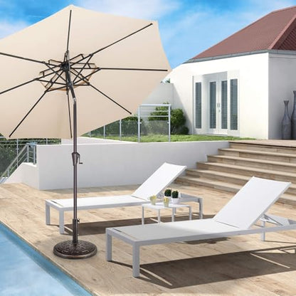 Patio Umbrella Stand - 31 lbs 18.9" Heavy Duty Outdoor Umbrella Base Stand, Market Umbrella Holder for Garden, Backyard, Pool, Beach, No Water or Sand Required, Round Bronze