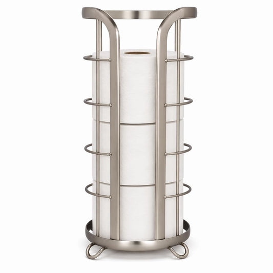 Toilet Paper Holder Stand Reserve - Free Standing... (Nickel | Nickel)